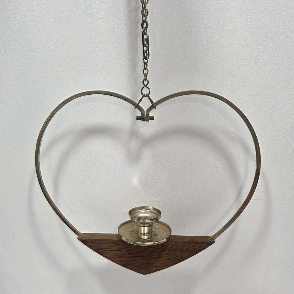 Vintage Mid Century Modern Hanging HEART‎ Candleholder